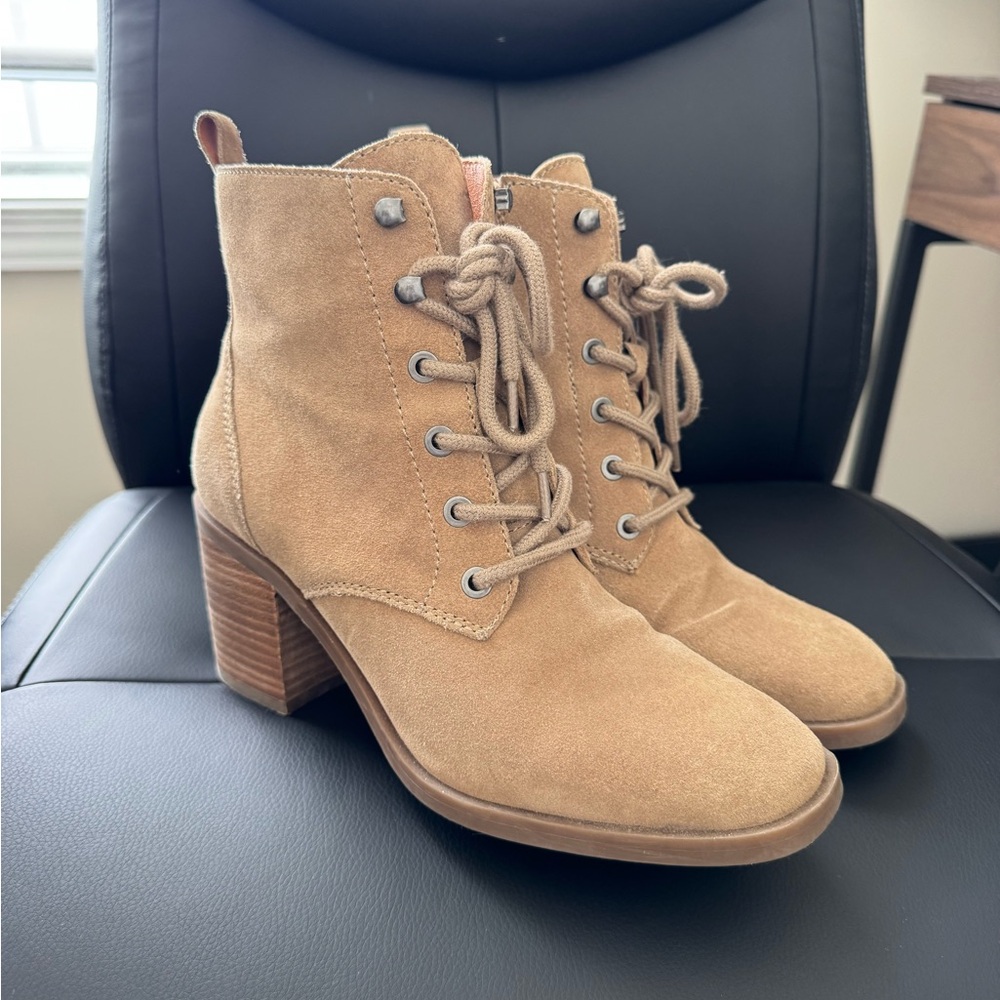 Lucky Brand Lace-Up Suede Ankle Booties